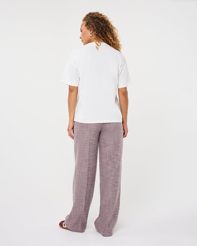 'Forms' Foiled T-Shirt - Merlot/White