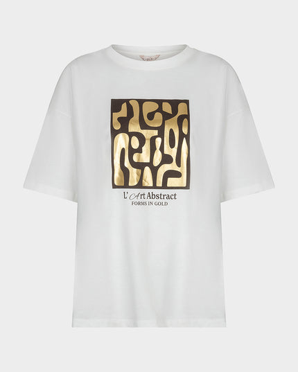 'Forms' Foiled T-Shirt - Cacao