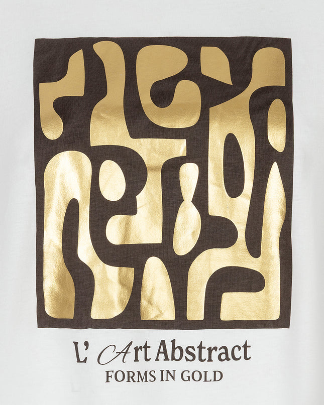 'Forms' Foiled T-Shirt - Cacao