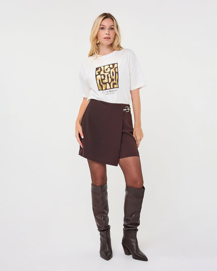 'Forms' Foiled T-Shirt - Cacao