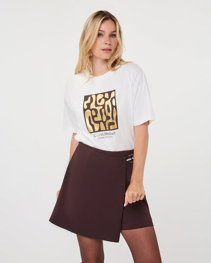 'Forms' Foiled T-Shirt - Cacao