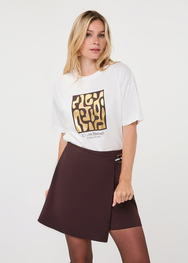 'Forms' Foiled T-Shirt - Cacao