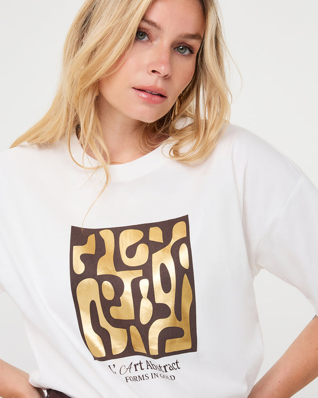 'Forms' Foiled T-Shirt - Cacao