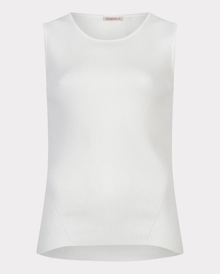 EsQualo Sleeveless Rib Sweater - Off White