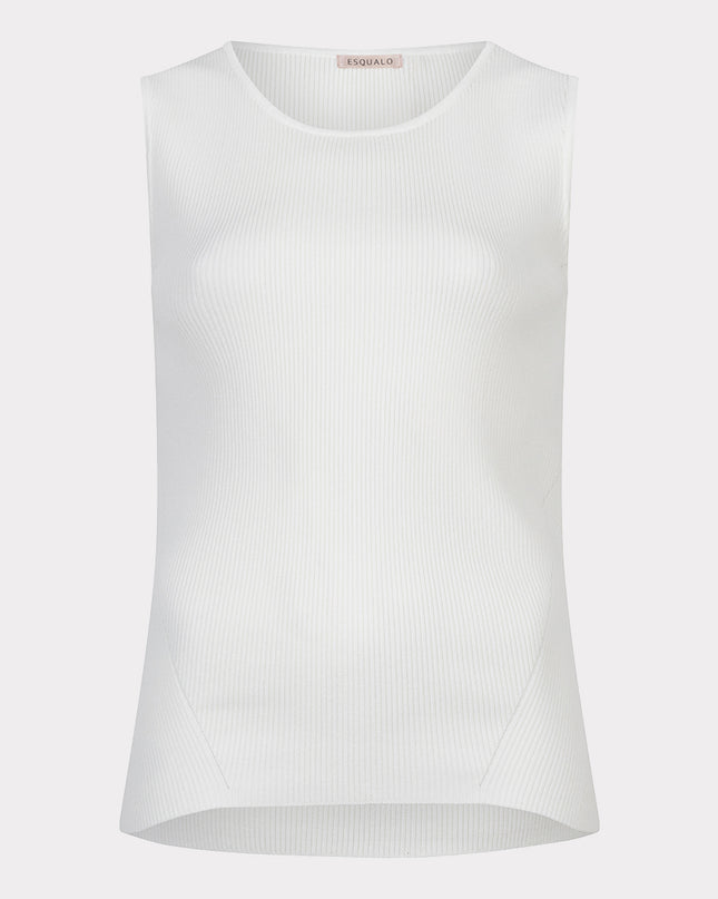 EsQualo Sleeveless Rib Sweater - Off White