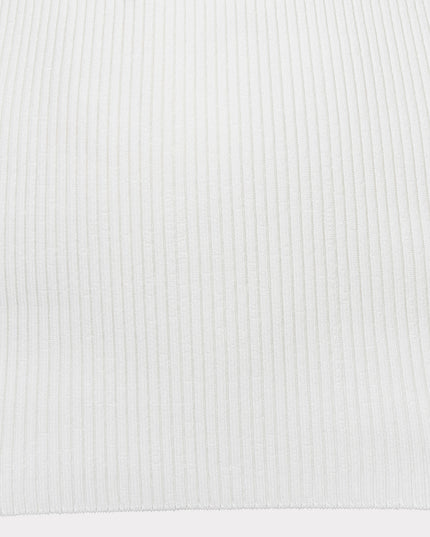 EsQualo Sleeveless Rib Sweater - Off White