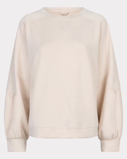 EsQualo Fancy Sleeve Modal Sweater - Natural