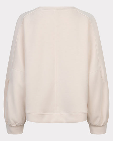 EsQualo Fancy Sleeve Modal Sweater - Natural