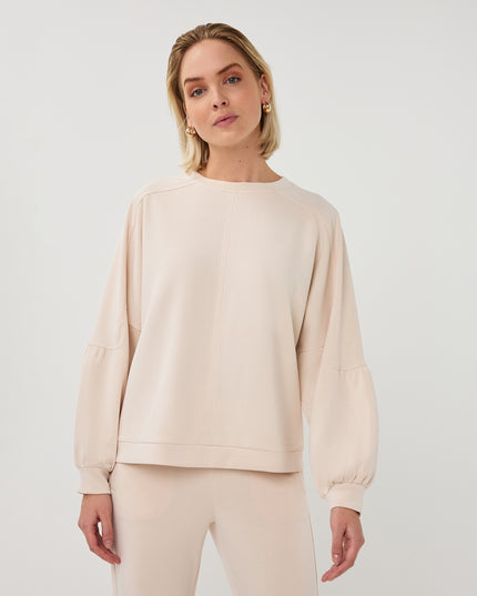 EsQualo Fancy Sleeve Modal Sweater - Natural