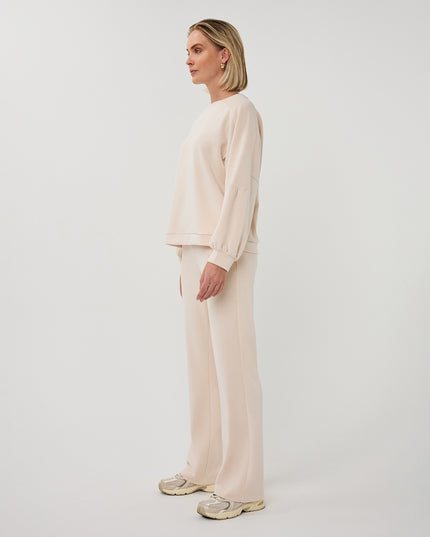 EsQualo Fancy Sleeve Modal Sweater - Natural