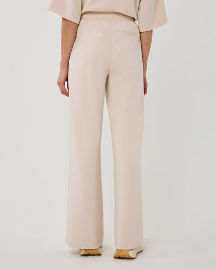 EsQualo Wide Stripe Modal Trouser - Natural