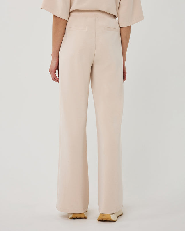 EsQualo Wide Stripe Modal Trouser - Natural