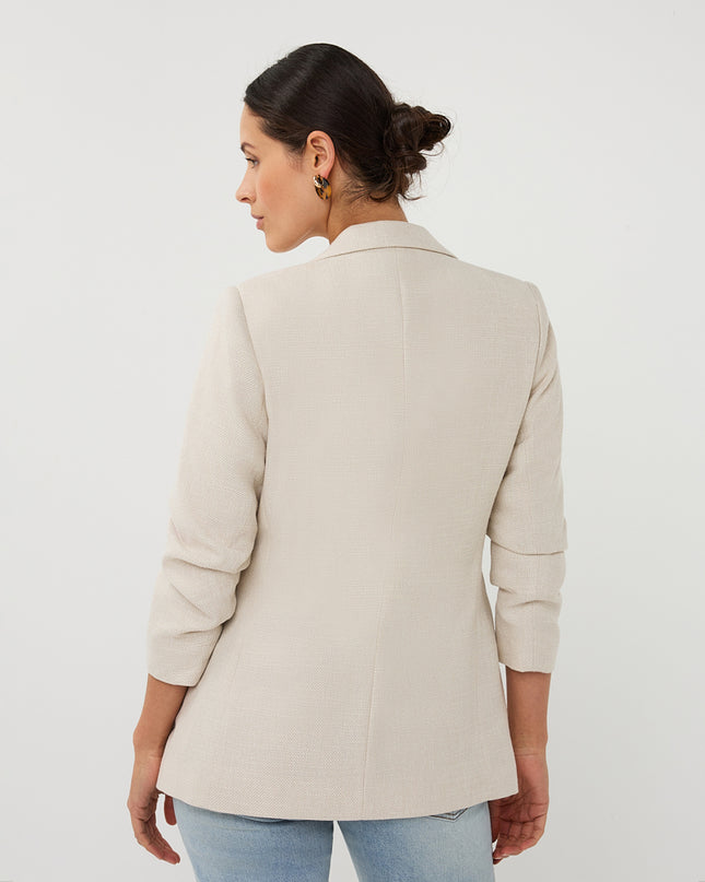 EsQualo Linen Look Blazer - Light Sand