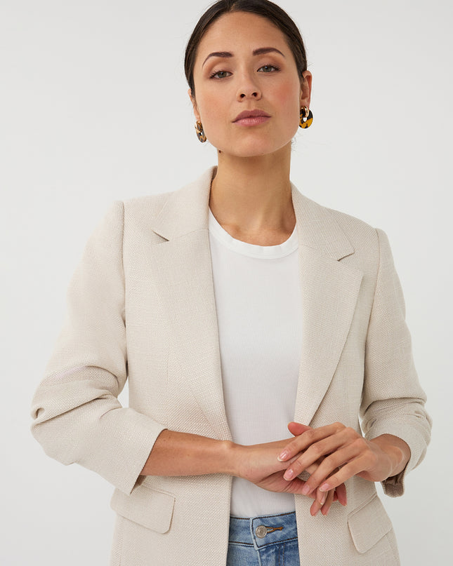 EsQualo Linen Look Blazer - Light Sand