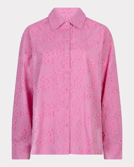 EsQualo Jaquard Floral Blouse - Rose
