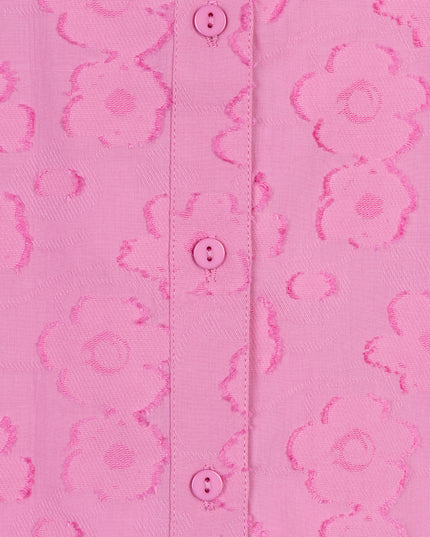 EsQualo Jaquard Floral Blouse - Rose