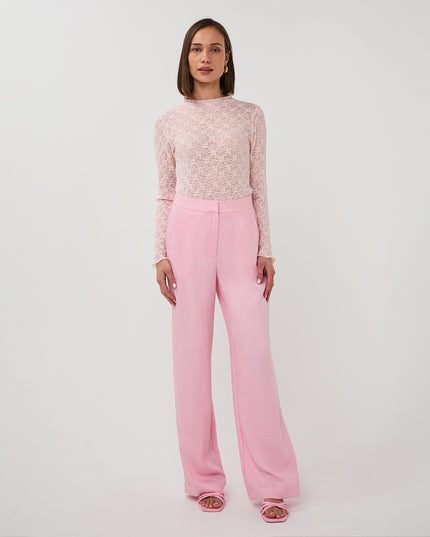 EsQualo Wide Leg Twill Trousers - Romantic Rose
