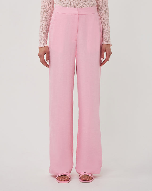 EsQualo Wide Leg Twill Trousers - Romantic Rose