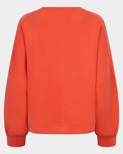 EsQualo Fancy Sleeve Modal Sweater - Chilli Red
