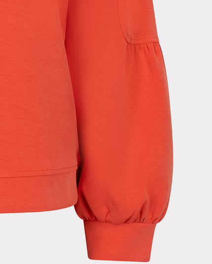 EsQualo Fancy Sleeve Modal Sweater - Chilli Red