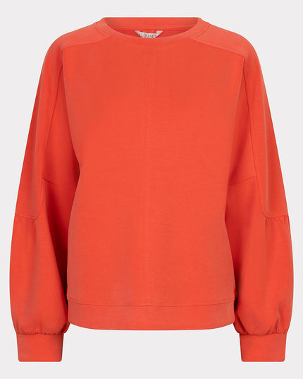 EsQualo Fancy Sleeve Modal Sweater - Chilli Red
