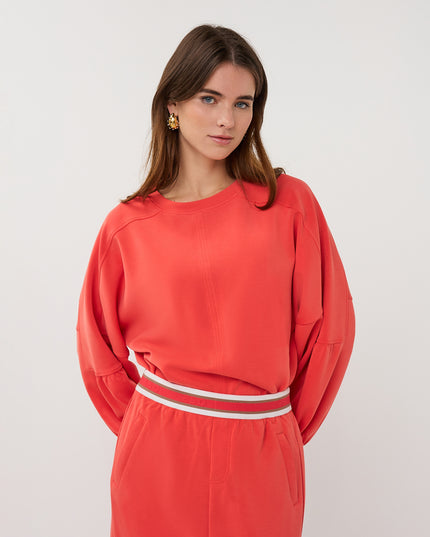 EsQualo Fancy Sleeve Modal Sweater - Chilli Red