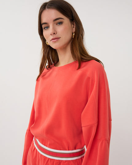 EsQualo Fancy Sleeve Modal Sweater - Chilli Red