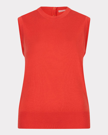 EsQualo Sleeveless Basic Knit - Chilli Red