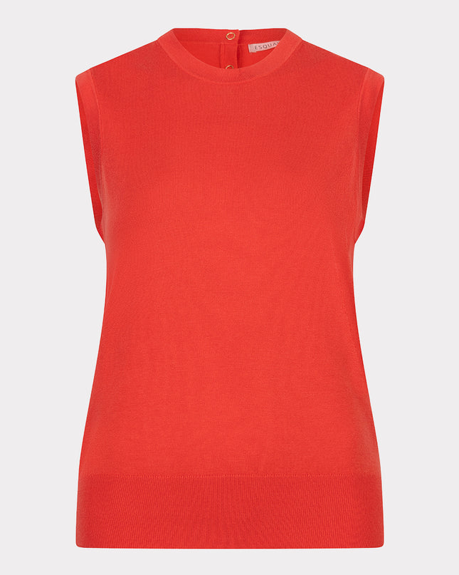 EsQualo Sleeveless Basic Knit - Chilli Red