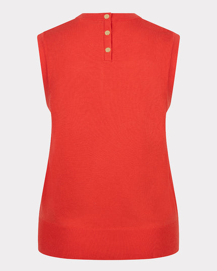 EsQualo Sleeveless Basic Knit - Chilli Red