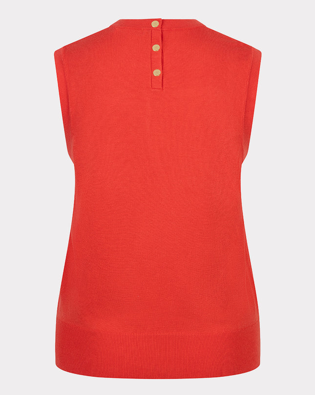 EsQualo Sleeveless Basic Knit - Chilli Red