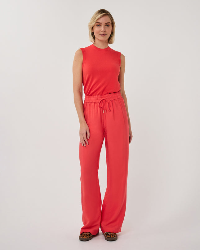 EsQualo Sleeveless Basic Knit - Chilli Red