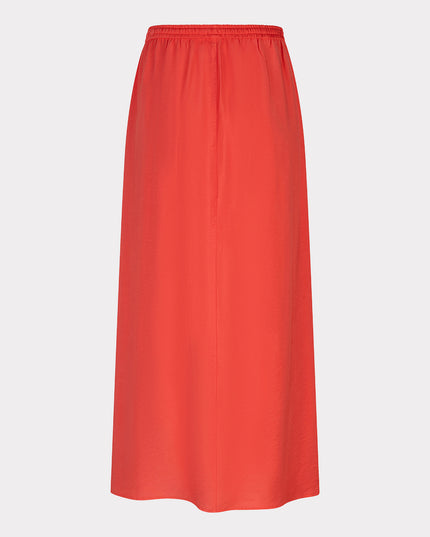 EsQualo Elasticated Slub Skirt - Chilli Red