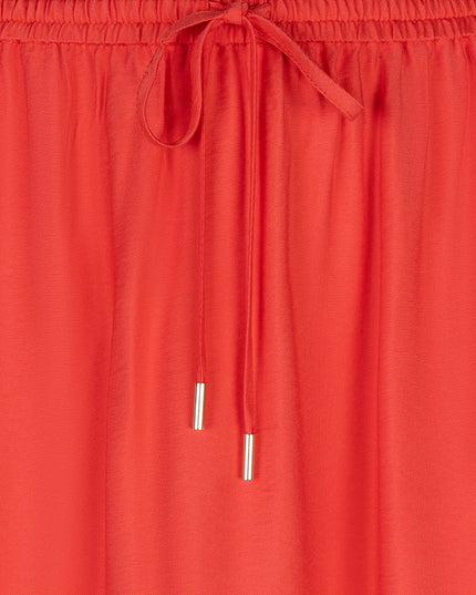EsQualo Elasticated Slub Skirt - Chilli Red