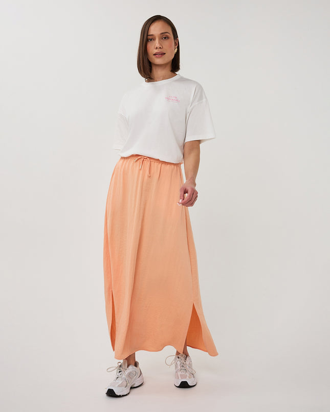 EsQualo Oversized 'Voyages' T-Shirt - Off White/Rose