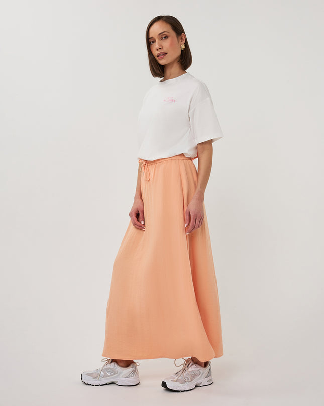 EsQualo Oversized 'Voyages' T-Shirt - Off White/Rose
