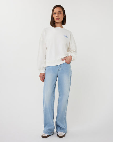 EsQualo 'Cities' Sweater - Off White/Blue