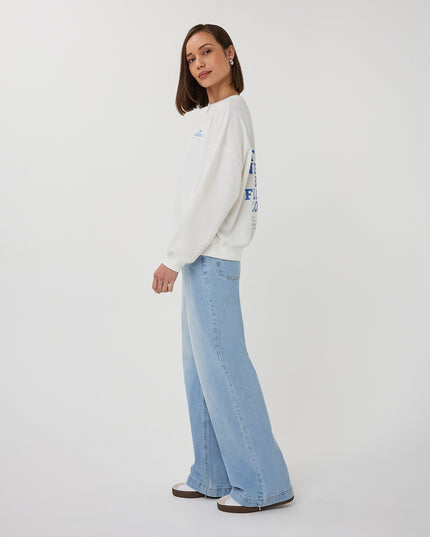 EsQualo 'Cities' Sweater - Off White/Blue