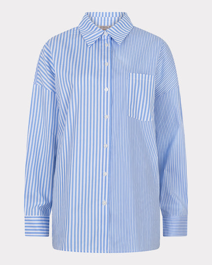 EsQualo Multi Stripe Blouse - Blue/White