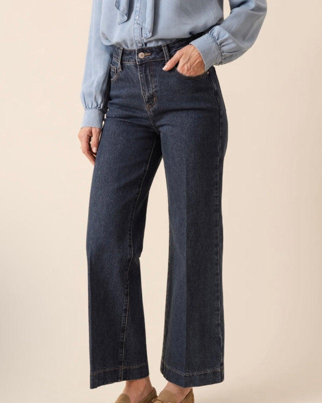 Vienna Wide Leg Jeans - Dark Blue