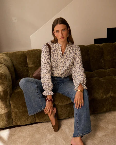 Jen Floral Shirt - Navy
