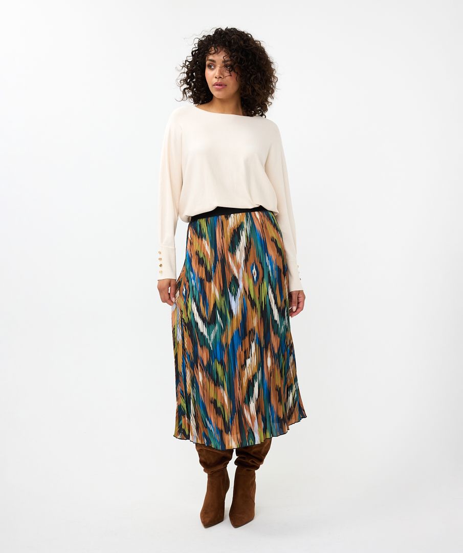 EsQualo - Universe Lightning Print Pleated Skirt