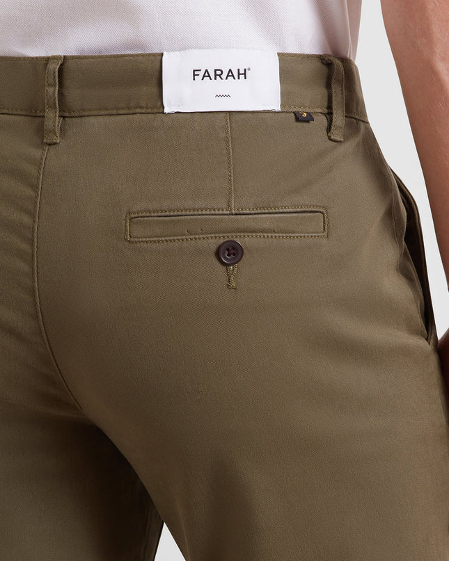 Elm Slim Fit Chinos In Olive Green