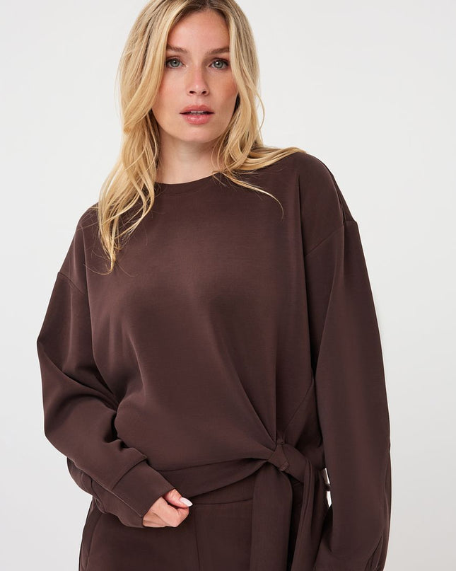 Knot Detail Modal Sweatshirt - Cacao