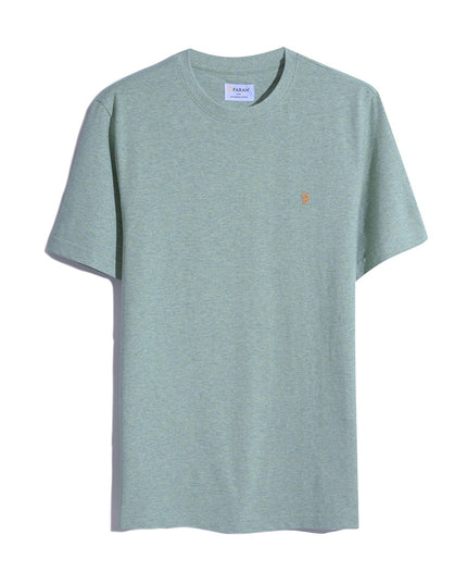 Danny Regular Fit Organic Cotton T-Shirt In Green Mist Marl