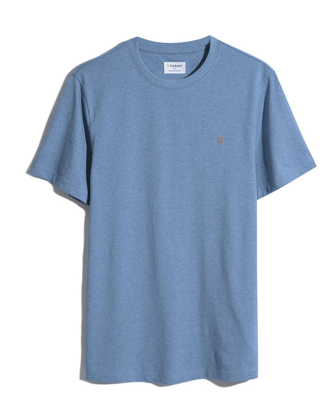 Danny Regular Fit Organic Cotton T-Shirt In Blue Tide Marl