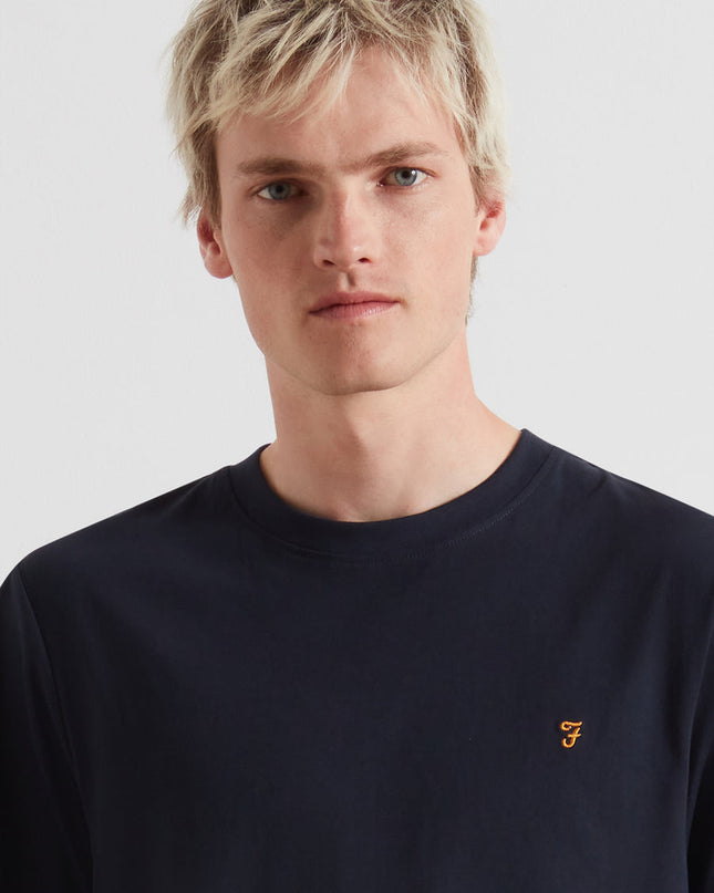Danny Regular Fit Organic Cotton T-Shirt In True Navy