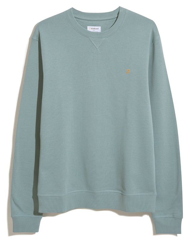 Tim Organic Cotton Crew Neck Sweatshirt In Green Mist Marl