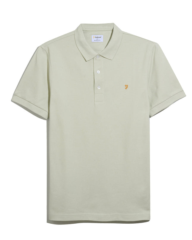Farah Organic Cotton Polo Shirt In Soft Green