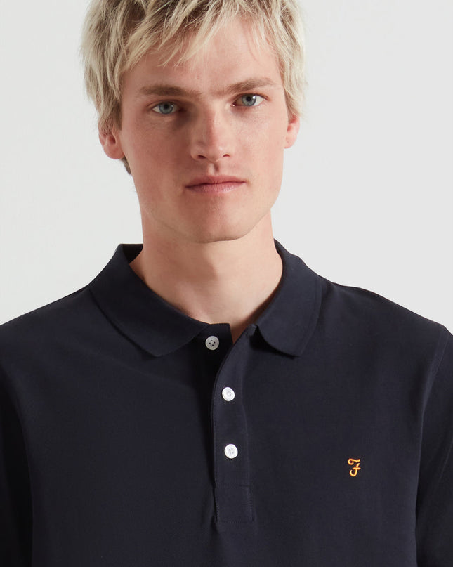 Blanes Organic Cotton Polo Shirt In True Navy